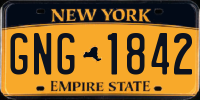 NY license plate GNG1842