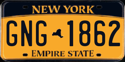 NY license plate GNG1862