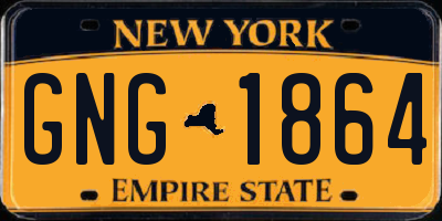NY license plate GNG1864