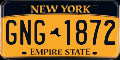 NY license plate GNG1872
