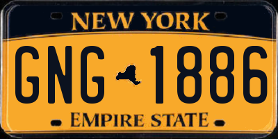 NY license plate GNG1886
