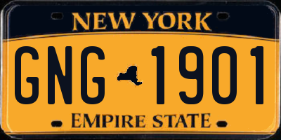 NY license plate GNG1901