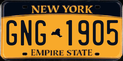 NY license plate GNG1905