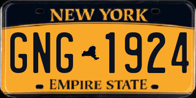 NY license plate GNG1924
