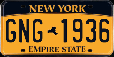 NY license plate GNG1936