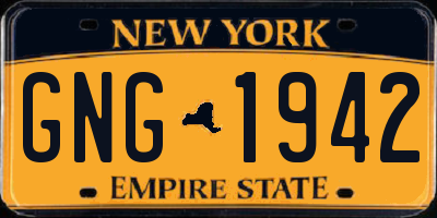 NY license plate GNG1942