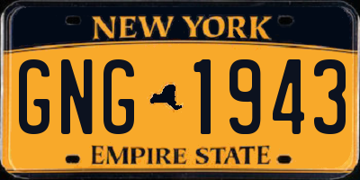 NY license plate GNG1943