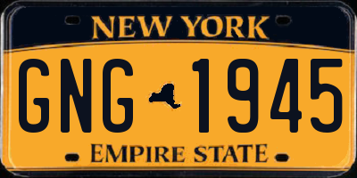 NY license plate GNG1945