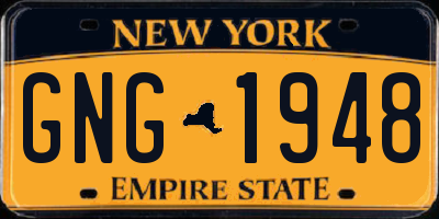 NY license plate GNG1948