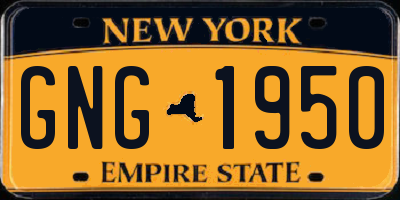 NY license plate GNG1950