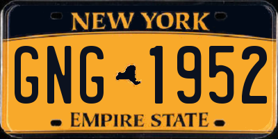 NY license plate GNG1952