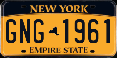 NY license plate GNG1961