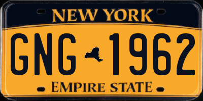 NY license plate GNG1962