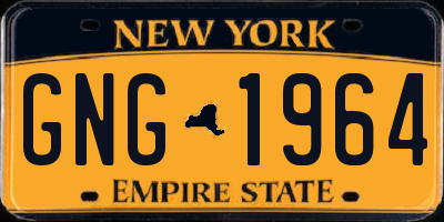 NY license plate GNG1964