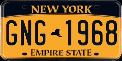 NY license plate GNG1968