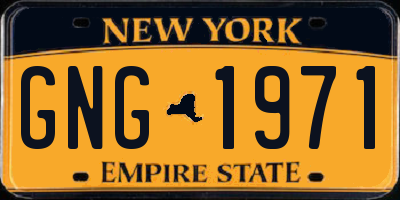 NY license plate GNG1971
