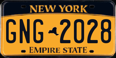 NY license plate GNG2028