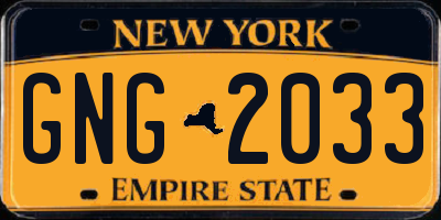 NY license plate GNG2033