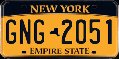 NY license plate GNG2051