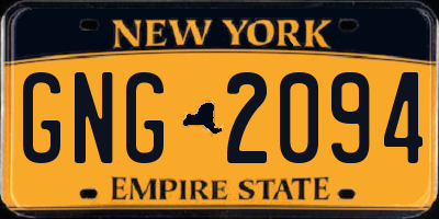 NY license plate GNG2094