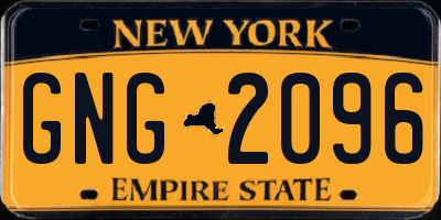 NY license plate GNG2096