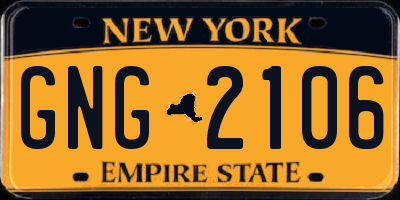 NY license plate GNG2106