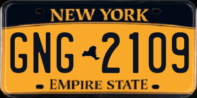 NY license plate GNG2109