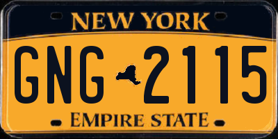 NY license plate GNG2115