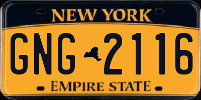 NY license plate GNG2116