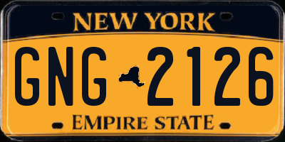 NY license plate GNG2126