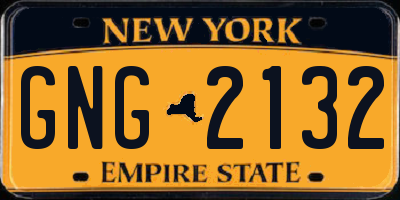 NY license plate GNG2132