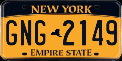 NY license plate GNG2149