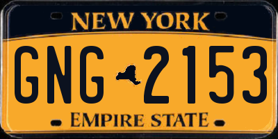 NY license plate GNG2153