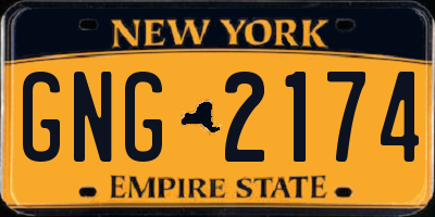 NY license plate GNG2174