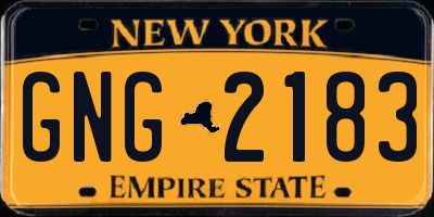 NY license plate GNG2183