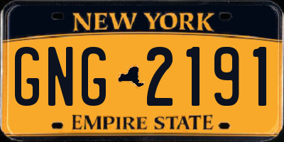NY license plate GNG2191
