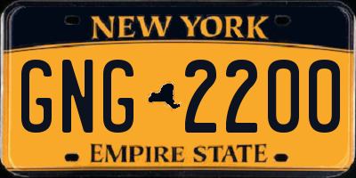 NY license plate GNG2200