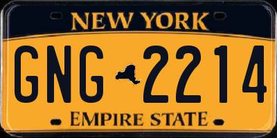NY license plate GNG2214