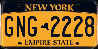NY license plate GNG2228