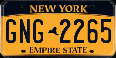 NY license plate GNG2265