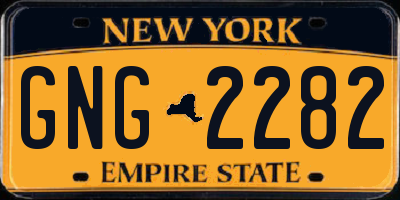 NY license plate GNG2282