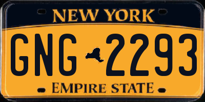 NY license plate GNG2293