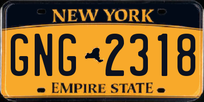NY license plate GNG2318