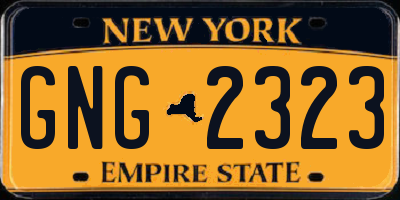 NY license plate GNG2323