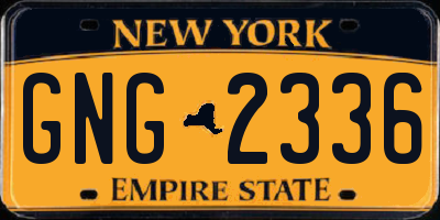NY license plate GNG2336