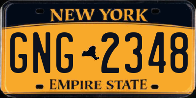NY license plate GNG2348