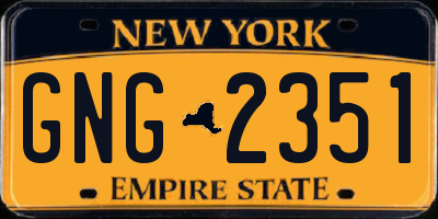 NY license plate GNG2351