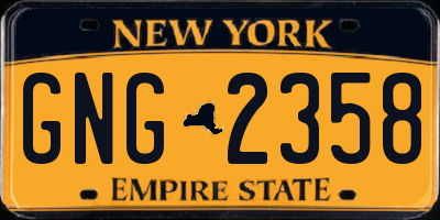 NY license plate GNG2358