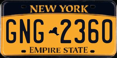 NY license plate GNG2360