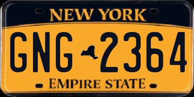 NY license plate GNG2364
